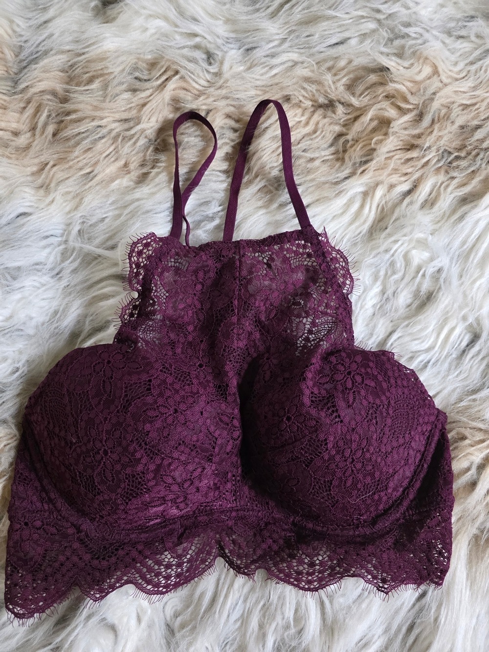 Victoria's Secret Plum Lace Longline Bralette